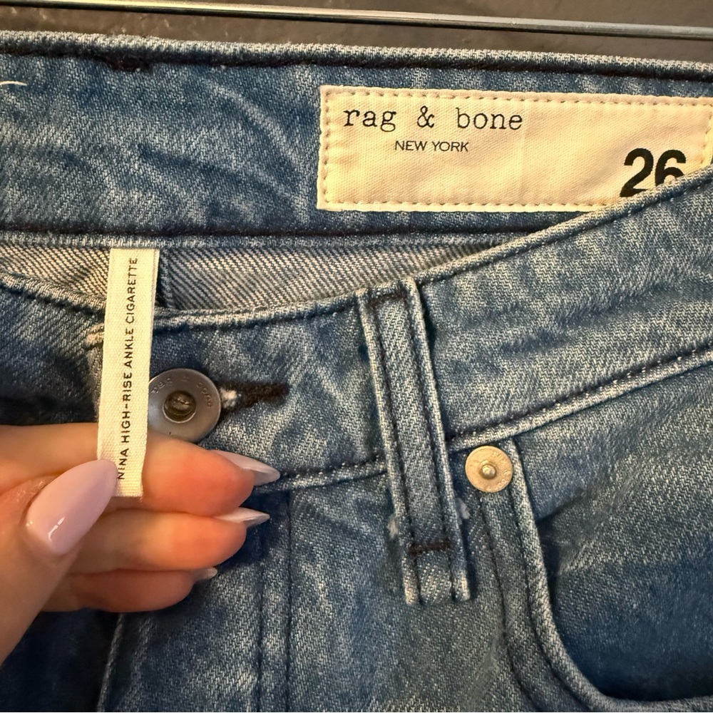 RAG & BONE • Nina high rise ankle cigarette jeans - size 26 - Picture 3 of 6